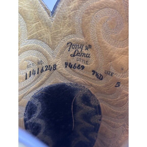 VINTAGE TONY LAMA GOLD LABEL PYTHON SNAKESKIN RARE WESTERN BOOTS 9.5 D - Picture 10 of 16